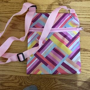 Colorful Geometric Crossbody Bag - Pink Multicolor